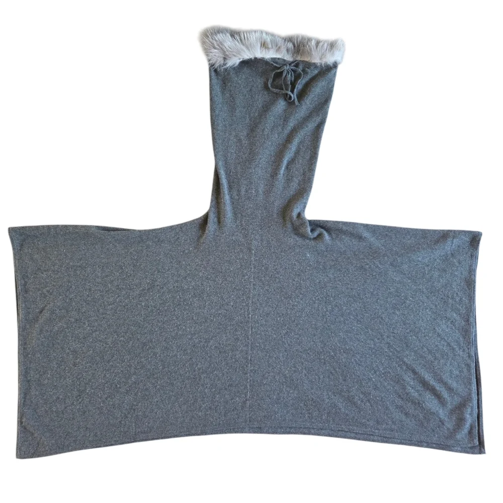 Sofia Cashmere Hooded Cowl Neck Poncho Size-One Size - Picture 14 of 16